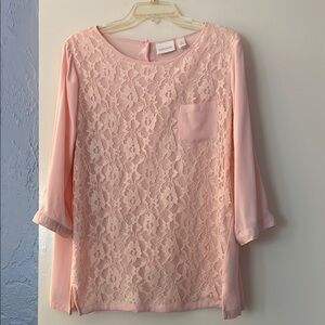 3 for $25! Chicos Elegant Pink Lace Women's Top, size 2 (large)‎